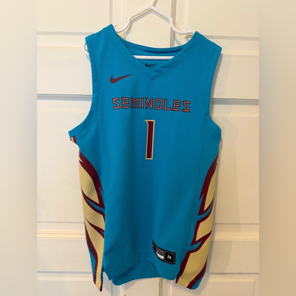 Nike Seminoles FSU Florida State Teal Basketball Jersey #1 youth M